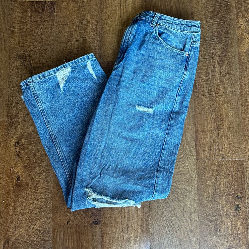 Garage Wide Leg Distressed Jeans